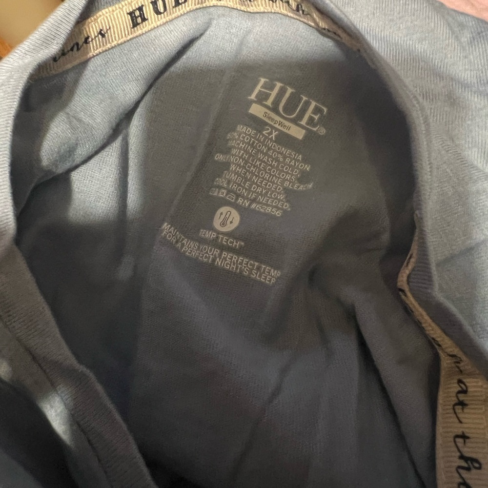 HUE Light Blue Casual Short Sleeve Top - Picture 3 of 3